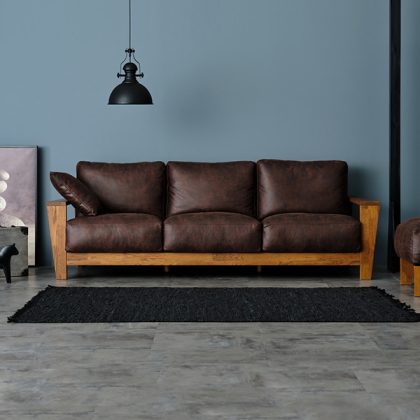 SOFA 3P KIK 221 PVC GỖ OAK – MBR/BR